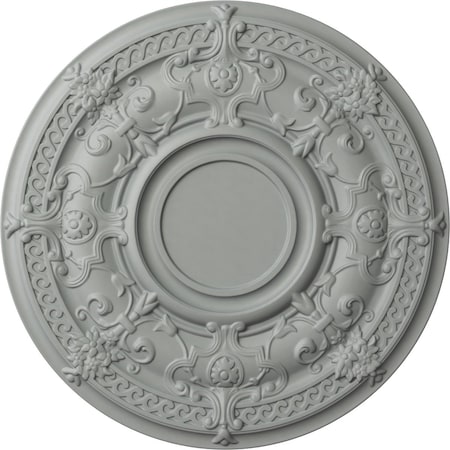 Ekena Millwork Dauphine Ceiling Medallion (Fits Canopies up to 13 1/4"), 33 7/8"OD x 1 3/8"P, Primed White CM33DA